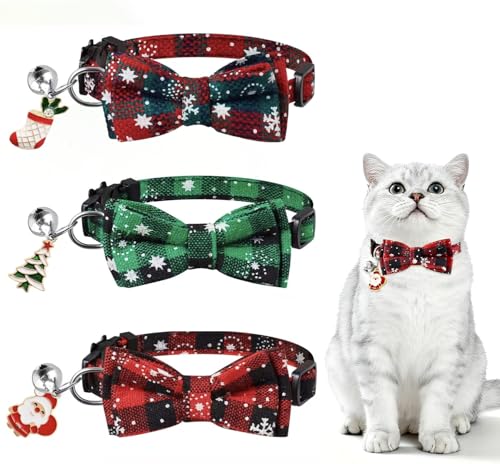 3 Stück Weihnachts Halsband,Weihnachten Katzehalsband,Katzenhalsband Schleif,Kleine Hundehalsbänder Verstellbares,Katzenhalsband mit Schleife,Welpenhalsbander,Hundehalsband Weihnachten 3 Stück Weihnachts Halsband,Weihnachten Katzehalsband,Katzenhalsband Schleif,Kleine Hundehalsbänder Verstellbares,Katzenhalsband mit Schleife,Welpenhalsbander,Hundehalsband Weihnachten