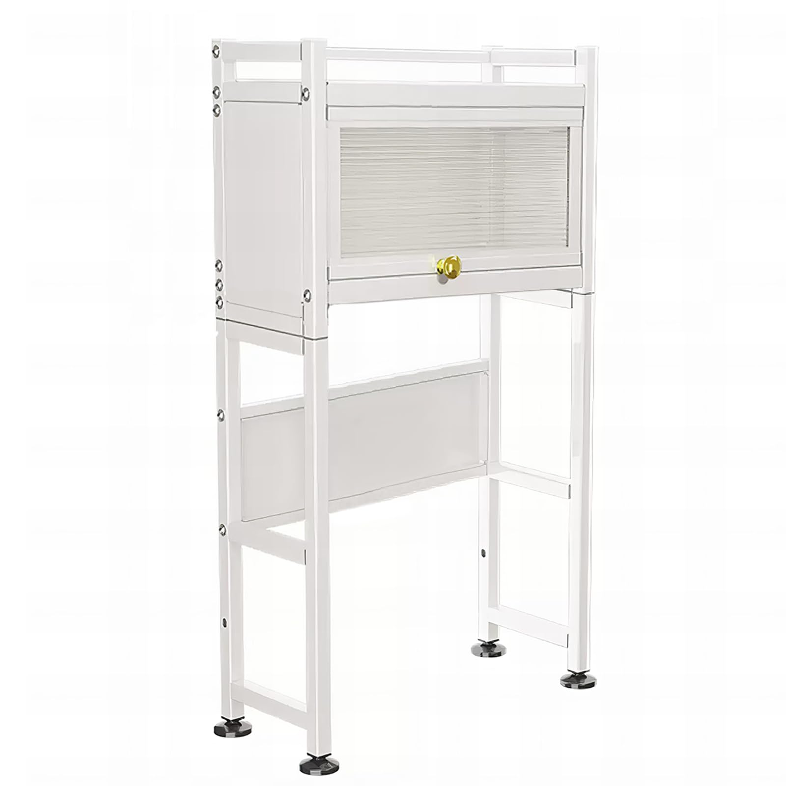 Étagère de salle de bain autoportante à 2 niveaux : meuble de rangement WC et buanderie