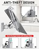 AboveTEK Uchwyt ścienny do tabletu – pasuje do tabletów 7–11 cali, w tym iPad, Galaxy Tab, Slate, Fire i innych – zabezpieczenie przed kradzieżą i kluczem – przegubowy uchwyt obrotowy do trybu