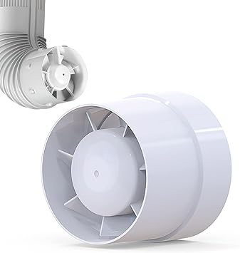 EINTTAX Rohrventilator 100mm - Leiser Inline-Lüfter 130m³/h Für Bad & Küche