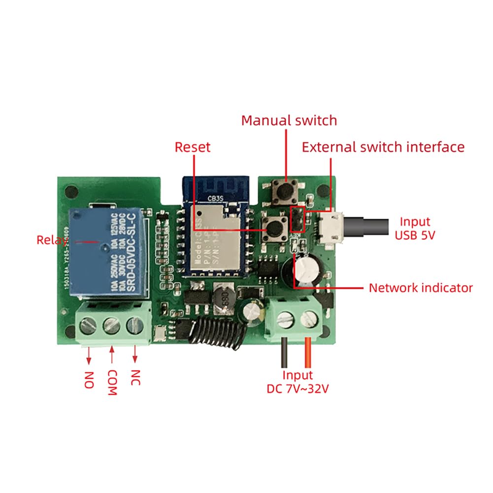 2 relés WiFi Tuya Smart Life App de 12 V, módulo de interruptor, mando a distancia, temporizador, autobloqueo, funciona con casa, control de 2 vías