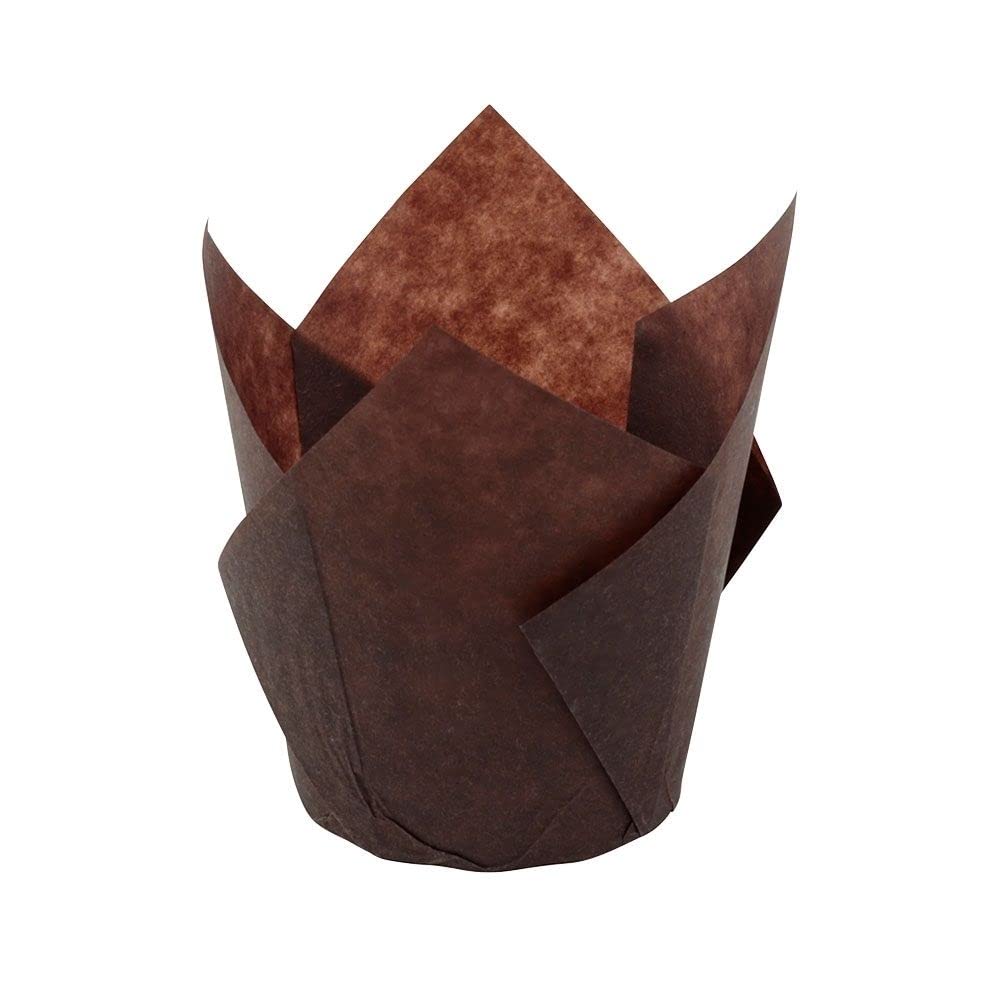 BIOZOYG Moldes de papel para magdalenas 5,5 cm Ø 5 cm marrón I envoltorios de cupcakes I Mini moldes muffin papel de hornear termorresistente I Molde para tartaletas forma tulipán 1000 unidades