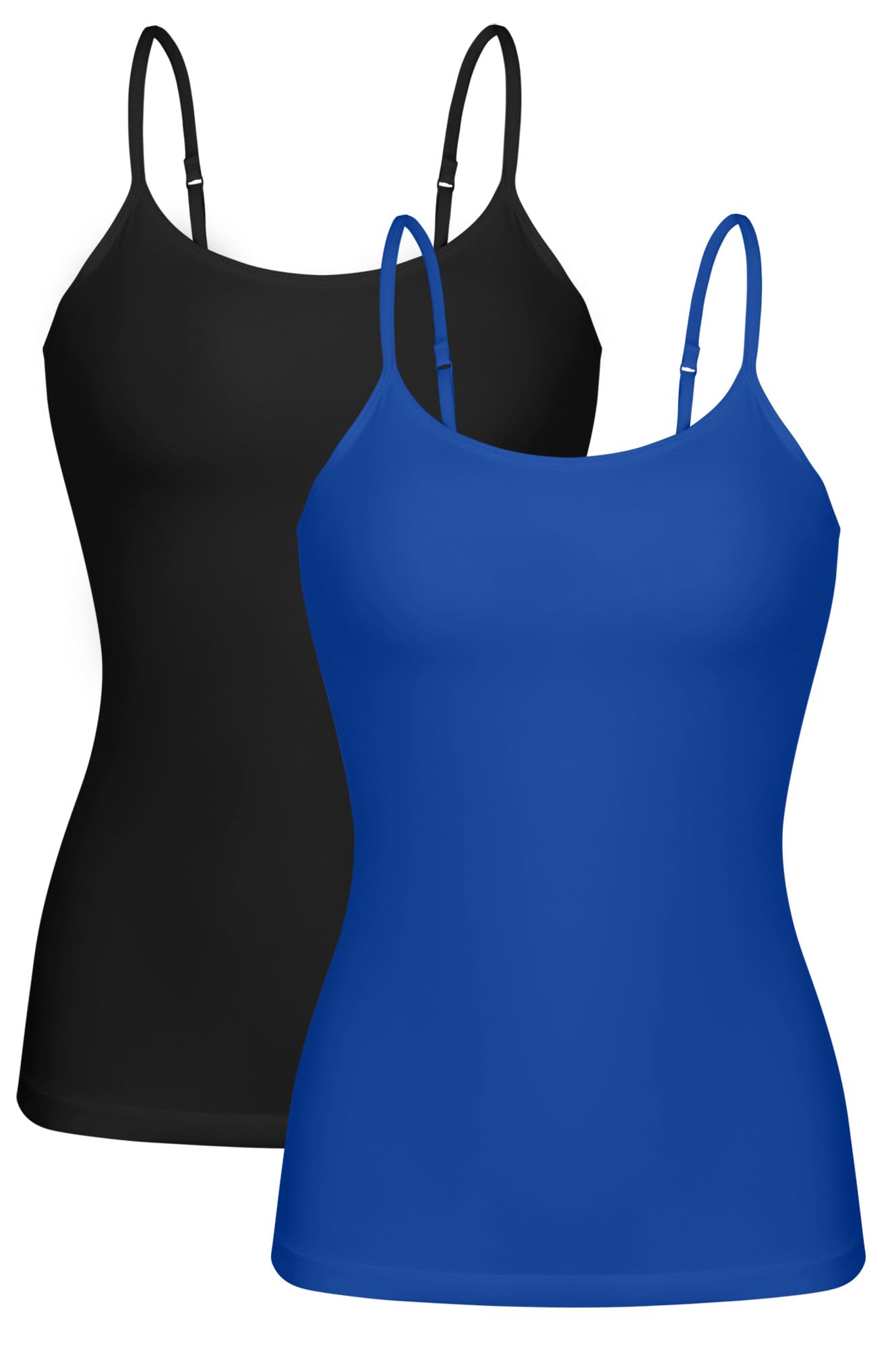 beautyin Canottiera in cotone da donna, reggiseno a mensola, regolabile, con spalline sottili