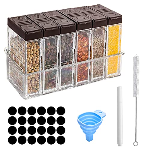 Gewürzgläser Eckig Set 6 Stück Camping Gewürzdosen Gewürzbehälter...