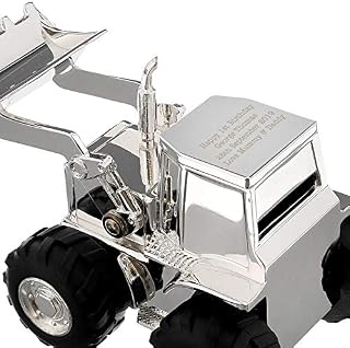 Personalised Silver Plated Tractor Money Box