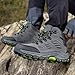 ZIXCPLAZ Fashionable Suede Leather Lightweight Breathable Support Men Hiking Boots Outdoor Trekking Trail Walking Shoes Professional Grade Anti Slip Shock Absorbing All TerrainFootwear (Gray,9)