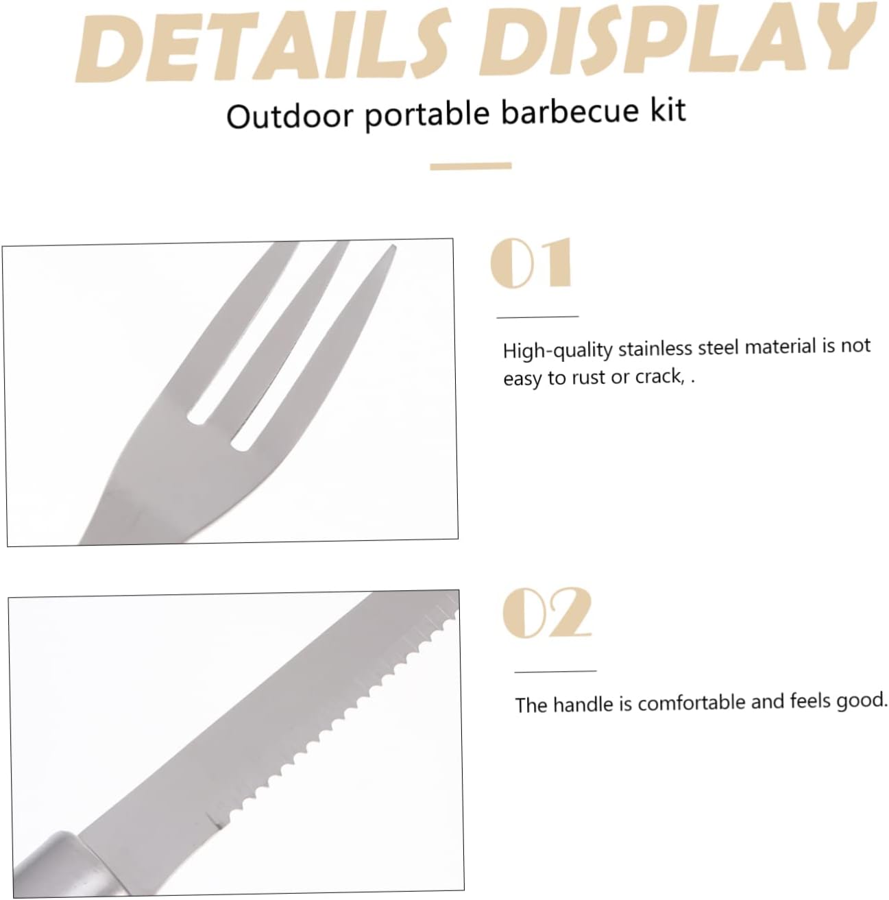 Mikikit Portable BBQ Tools Set Oxford Cloth Bag – Stainless Steel Grill Utensils Kit for Outdoor Cooking Camping Picnics and Tailgating