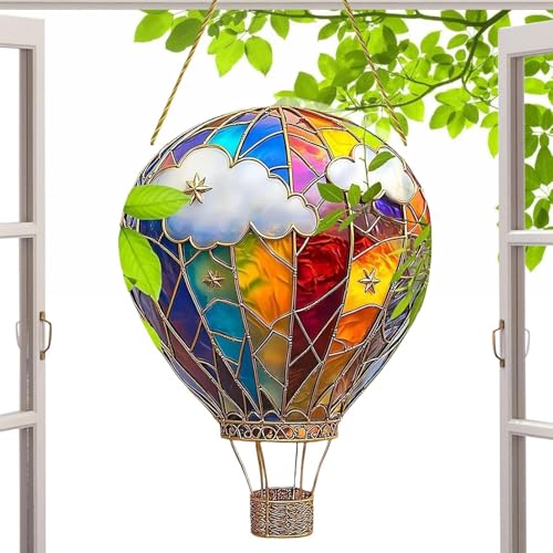 Farol globo aerostático | Linterna Vidriera Globo | de jardín de acrílico encantadores, decorativos y coloridos para decoración al aire libre de casa, patio y