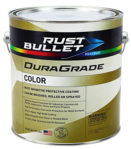 RUST BULLET - DuraGrade Color UV Resistant Rust Inhibitor 1 Gallon - Rust Proofing Corrosion Control and Protective Coating - Rust Remover Paint - Advanced Industrial Coatings - White