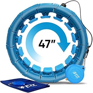 Smart Hula Fit Hoop for Adult Weight Loss - Infinity Exercise Hoola Hoop - Weighted Hoolahoop for Women - Abs Workout Hoopfit with Cooling Towel