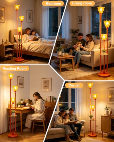 Image of Lightdot Globe Floor Lamp with LED Bulbs Included, Dimmable Floor Lamps,Unique Modern Standing Tall Lamp for Bedroom Living Room /Sofa Beside /Corner Decor-Gold