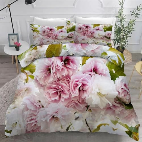 Housse de Couette 220x240 Rose en Microfibre Douce avec Fermeture Éclair