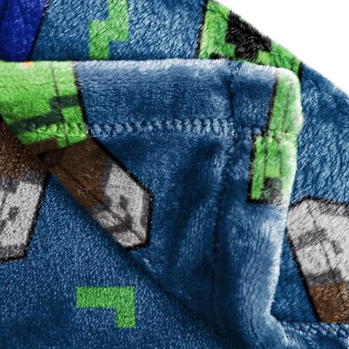 Image of Jay Franco Plush Throw Blanket - 46 inch x 60 inch Inches Kids Hero Soft & Cozy Fleece Throw for Bedroom & Couch Decor, Official Licensed Product, Multi - Minecraft