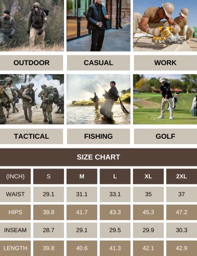Toritours Tactical Pants For Men, Water Resistant Hiking Work Pants For Men Ripstop Bdu Cargo Pants For Men Relaxed Fit Classic Khaki #TOP5