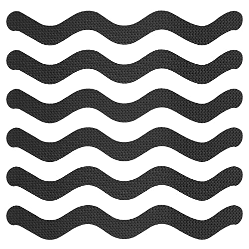 sourcing map 6uds Antideslizante Bañera Pegatinas Baño Ducha Piso 7.1 Antideslizante Pegatina Cinta S-Forma Estilo Calcomanías para Baño Cocina Bañera Escalones Escaleras, Negro