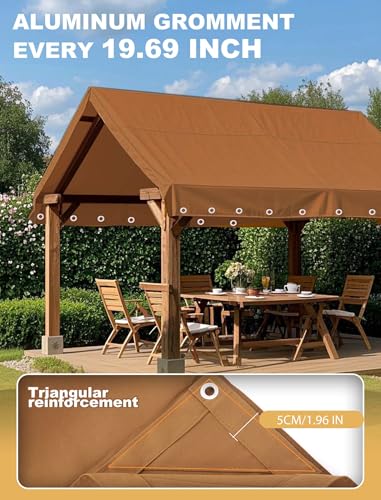 Erfolkerz Canvas Tarp 6x8ft 22Mil Water-Resistant Tarps with Aluminum Grommets, 14OZ UV-Resistant Tarpaulin,Heavy-Duty Multi-Use Cloth Covers for Wood/Car/Roof/Boat/Camp/Canopy