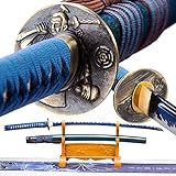 OKSs Katana Sword Real Rayskin Hardwood Saya Handmade Japanese Samurai Sword Can Chop Bamboo