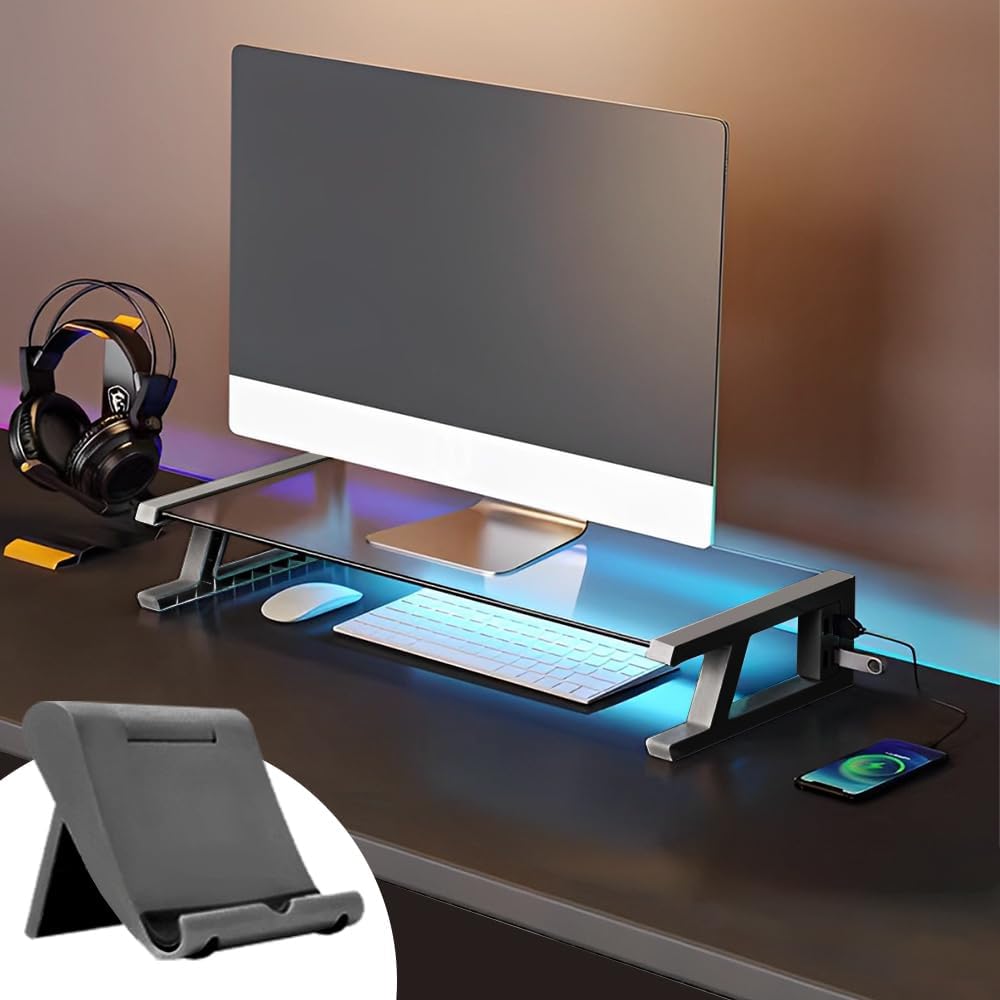 Amazon.co.jp: モニター台 机上台 スマホスタンド付き パソコン台 強化