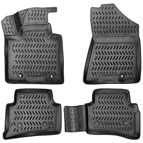 Elmasline Lot de tapis de sol en caoutchouc, design 3D, pour Hyundai Tucson (III) à partir de 2015, bord surélevé de 5 cm
