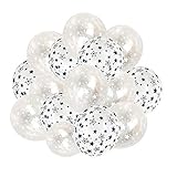50 PCS - LOVSONG 12Inch Clear Romatic Stars around Diamond Clear Black And White Balloons Latex Ball