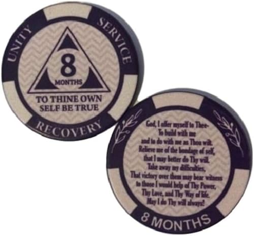 Miniatura 7 de (12) Paquete de fichas AA mensuales de póquer 24 horas recién llegado 1-11 meses AA 1 mes Chip hasta Alcohólicos Anónimos 11 meses