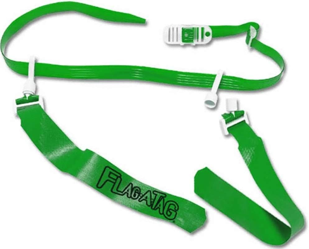 GREEN Flag-a-Tag Boom FLAG Football 1 Single REPLACEMENT BELT w/ 2 flags