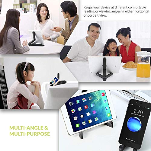 Image of pora's Portable Lazy Stand Mobile Holder with Goosneck Long Arm Clip | Foldable | 360 Degree Compatible for Universal Places As Office |Home |Kitchen | Bedroom (Base STAND-001)