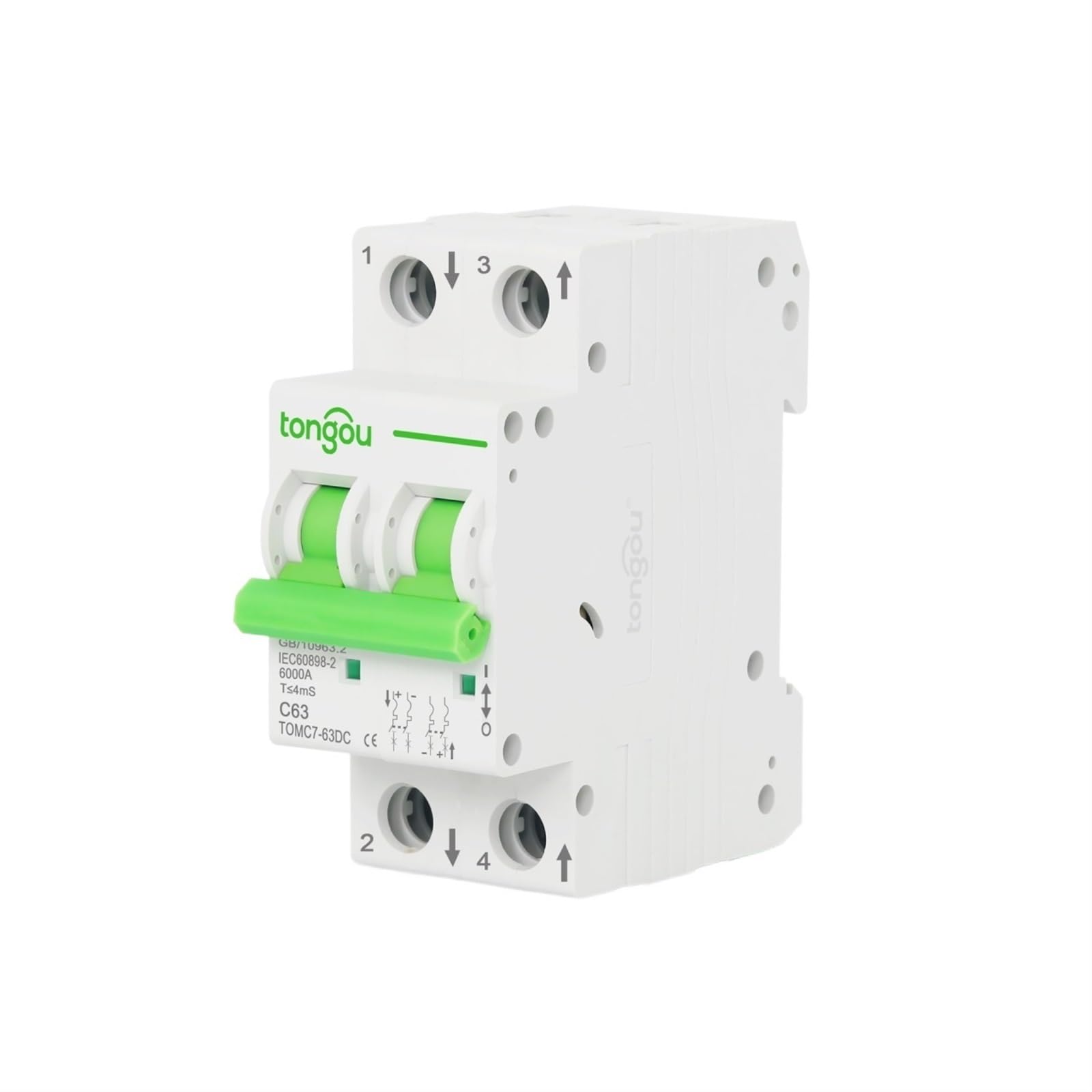 YFHGULBTK Solar PV Circuit Breaker Small TOMC7 1P 2P 550V DC air Switch Micro-Break(2P 32A DC 550V)