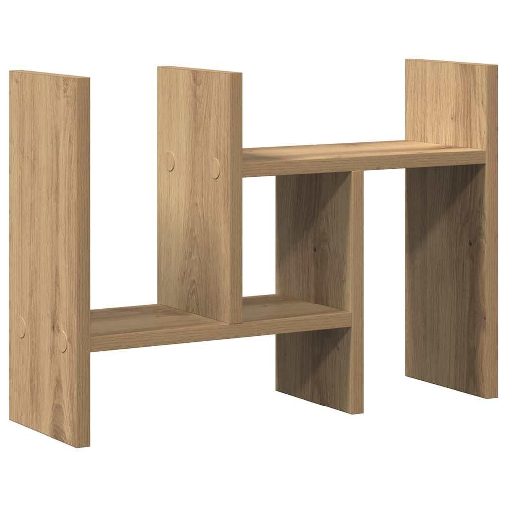 Organizer da scrivania in legno di quercia Artisan, 50 x 15,5 x 35,5 cm, con scomparti per mensole, penne, documenti e documenti, sistema di organizzazione efficiente per ufficio e casa