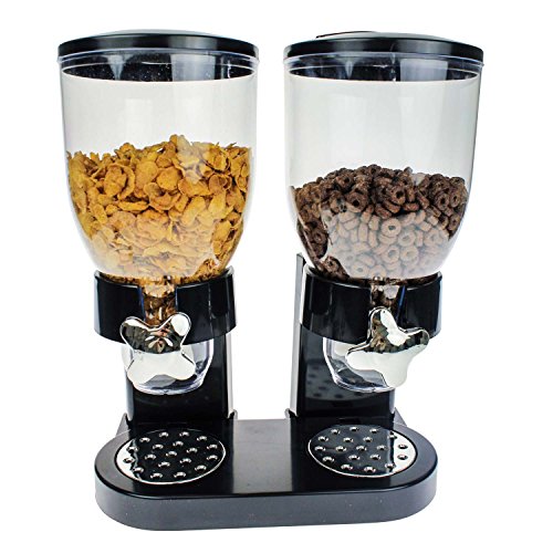 Geschenkbox Doppel-Spender für Müsli, Cornflakes und Cerealien in schwarz