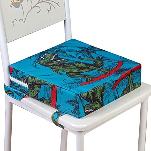 Toddler Booster Seat Dinning Table, Kids Portable Cushion for Boys (Dinosaur, Blue) Cover