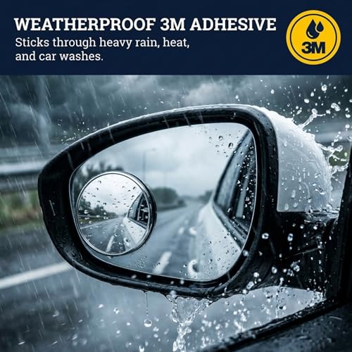 Blind Spot Mirror 2 Pack, 2 Inch HD Glass, Waterproof 3M Adhesive - Image 6