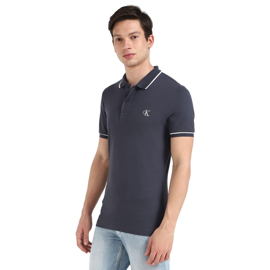 Calvin Klein Dark Tipping Polo Shirt In - Xs