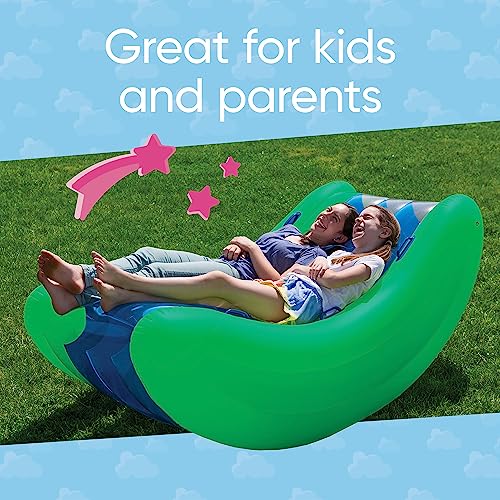 Hearthsong Rock With It!™ Giant 6-Foot Inflatable Curved Rocker, 6’L X 3½’W X 2½’H Seesaw, Durable Vinyl, Repair Patch Kit Included, 250 Lbs. Ages 4 And Up #TOP4