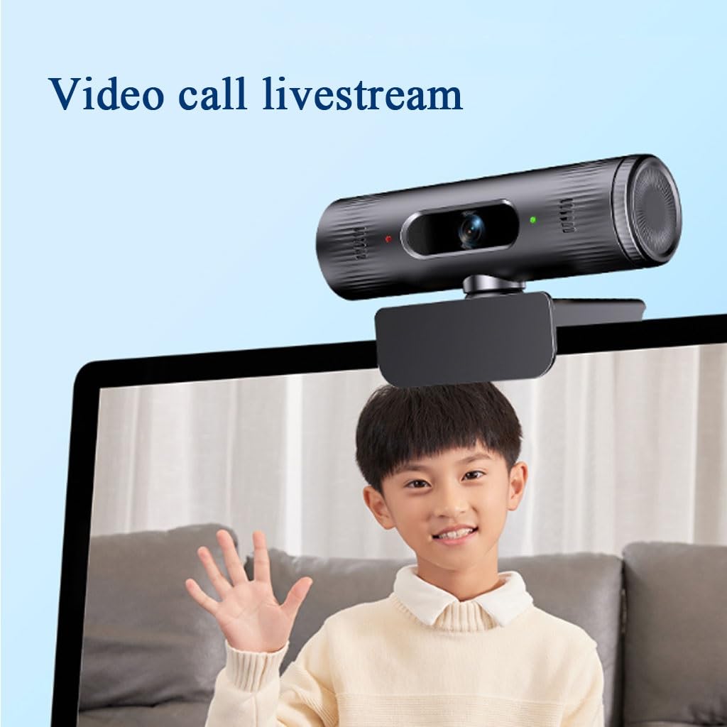 LEIYTFE Fotocamera Per Computer Portatile HD Wide-angle E Video Web Camera, Modalità Di Bellezza, Doppi Microfoni Ad Annullamento Del Rumore, Webcam Per Computer Per Calling Meeting Gaming(4K)