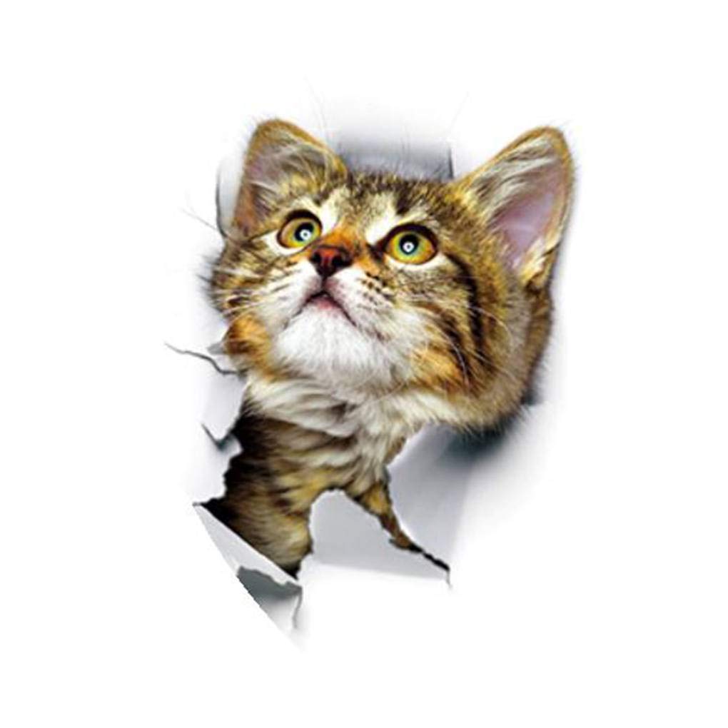 SKKWJEGE DIY 3D Removable Cat Toilet Stickers Kids Room Decor Nursery Decal Sticker Wallpaper Poster, Cute cat 1