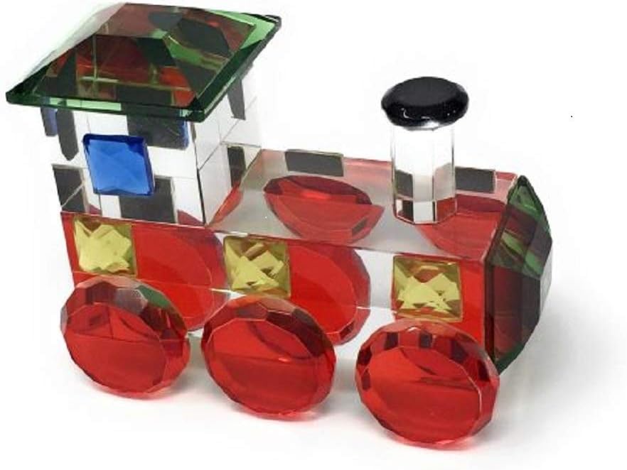 Oleg Cassini Crystal Paperweight Train
