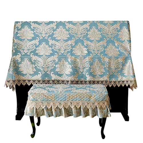 MYYH European Style Upright Piano Cover, Piano Towel Fabric Embroidered Piano Stool Cover Dust Cover Lace Piano Cover Cloth Decorated Vertical Piano Universal (Size : Stool Cover 58 * 38cm)