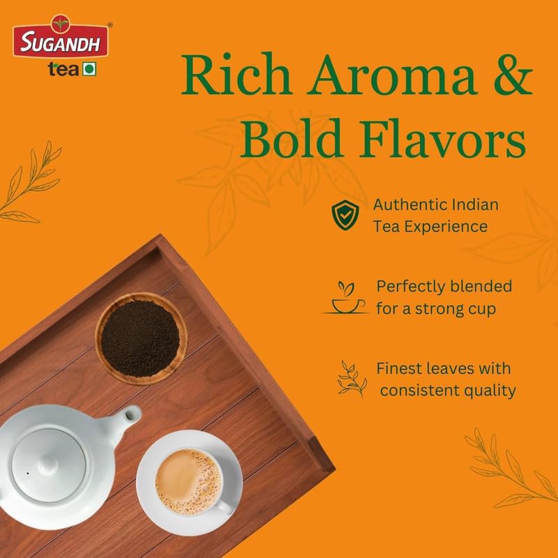 Image of Sugandh Instant Lemon Black Tea | 2kg Value Pack (2 x 1kg) | Tangy & Refreshing Chai Premix Powder | Just Add Hot Water