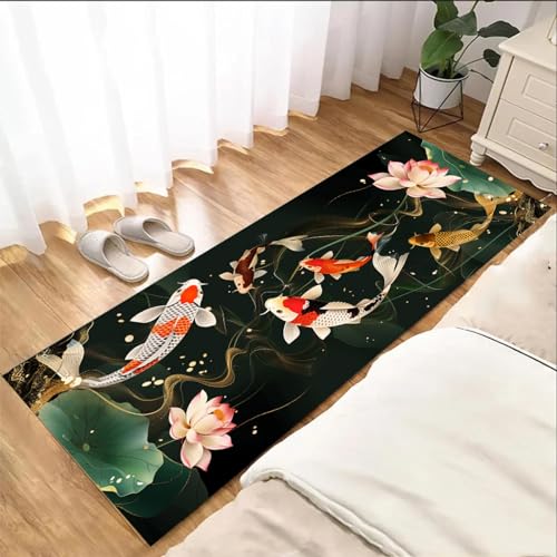 Alfombra de cocina con carpas koi para decorar un pasillo elegante 4