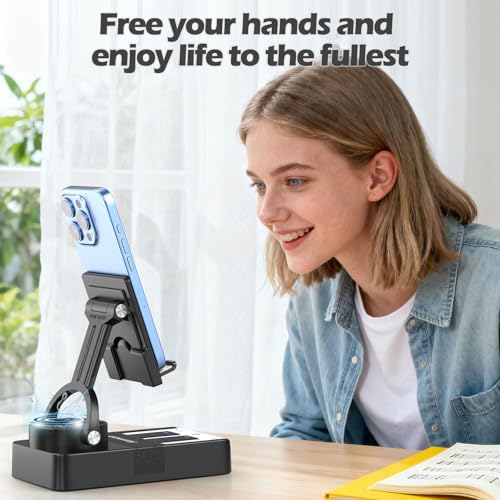 JTEMAN Cell Phone Stand with Bluetooth Speaker and Charging Stand,Piano Keys Design,Birthday Gifts for Men Women Dad Mom Husband Boyfriend Cool Tech Gadgets-Black