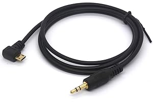 3Ft/1M 90° Micro USB to 3.5mm Cable Car AUX Audio Output Adapter