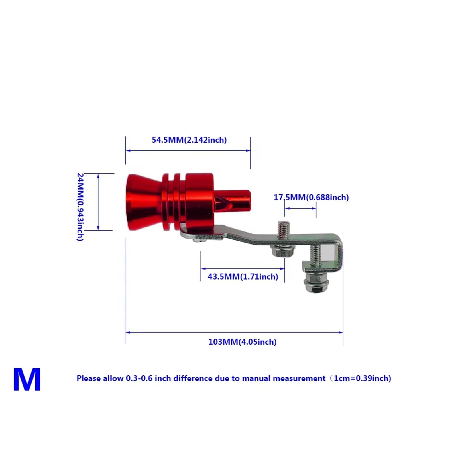 Wykończenie wydechowe Uniwersalny samochód Turbmuffler symulator dźwięku Auto Turbo Dźwięk gwizdek S/M/L/XL urządzenie do uzupełniania pojazdu Części wydechowe (niebieski)