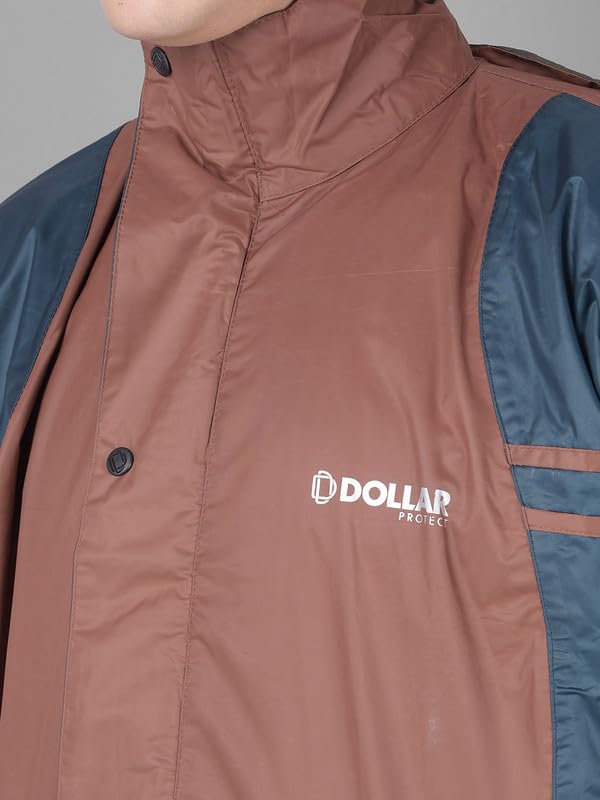 Image of Dollar Rainguard Men's PVC Full Sleeve Solid Reversible Raincoat Set with Adjustable Hood and Pocket