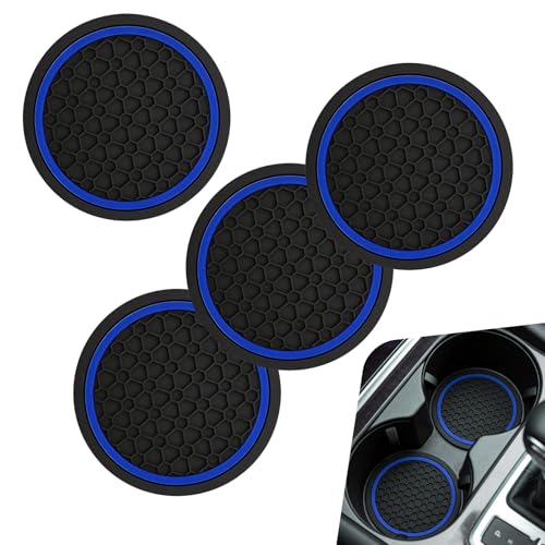 4PCS Posavasos para portavasos de coche, silicona antideslizante miniatura 1