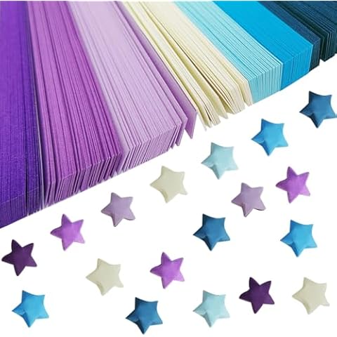 1080 Sheets Origami Stars Paper Strips, Purple Solid Color Gradient Color Origami Paper Stars, Color Star Paper Strip, DIY Paper Origami Stars, Origami Star Paper Strips, Star Origami Paper Cover