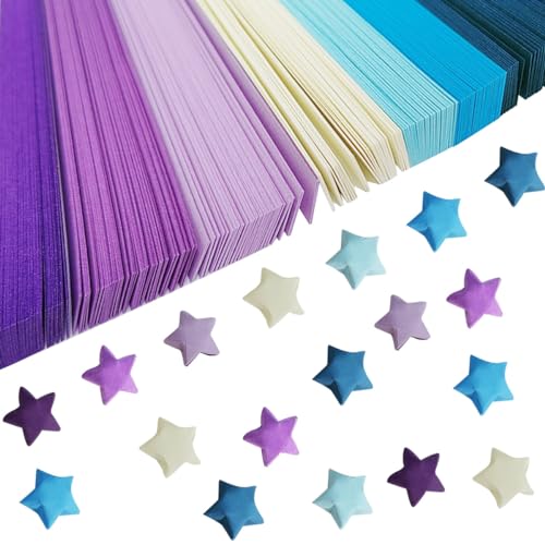 1080 Sheets Origami Stars Paper Strips Purple Solid Color Gradient Color Origami Paper Stars Color Star Paper Strip DIY Paper Origami Stars Origami Star Paper Strips Star Origami Paper