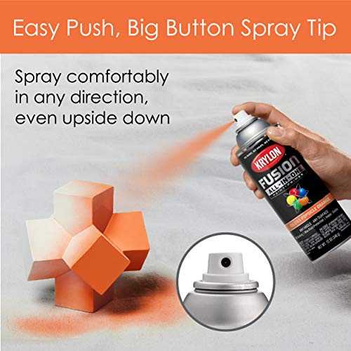 Image of Krylon Fusion All-In-One Adhesive Spray Paint for Indoor /Outdoor Use, 12 oz, Popsicle Orange