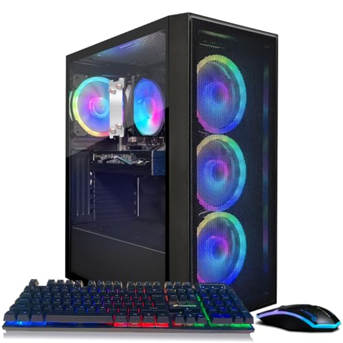STGAubron Gaming PC Computer Desktop, AMD Ryzen 7 5700G up to 4.6G, GeForce RTX 2060 6G, 16G DDR4, 1T SSD, WiFi 6, BT 5.2, RGB Fan x4, Windows 11 Home