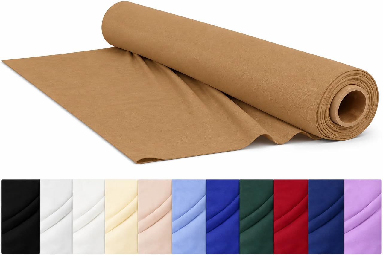 CraftsFabrics Plain Dyed Homespun Cotton Fabric – 100% Cotton – 110cm Wide – Soft Woven Craft Fabric for Sewing, Quilting, Dressmaking, Crafts & Home Décor (Tan, 1 Metre Pre-Cut) — image 1
